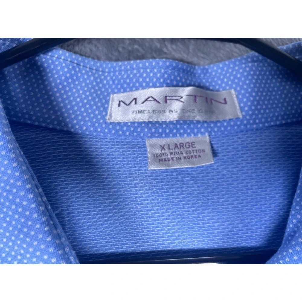 Martin Honors Course Golf Mens XL Blue Pima Cotton Short Sleeve Polo Trophy Logo - Picture 6 of 6
